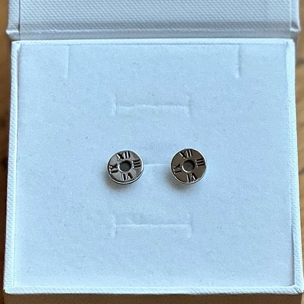 Tiffany & Co. Sterling Silver Atlas Circular Stud Earrings